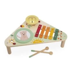 Janod Table Musicale En Bois Avec 3 Jouets Musicaux