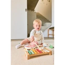 Janod Gamme Sunshine - Set Musical Bois - Xylophone, Tambourin, Castagnettes, Flûte - Couleurs Douces -Bébé Produits Boutique 550Wx550H 3700217376154 7