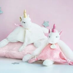 Doudou Licorne -Bébé Produits Boutique doudouetciedoudoulicorneblancetrosebrillant 3700335232776 4BaseMedia 550Wx550H
